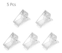 Akryl Nagelklipp Transparent Gel Snabbt Byggande Nageltippar Klämmor Nagelförlängning UV-klämmor Manikyr Konst Builder Verktygssats 5Pcs Transparent