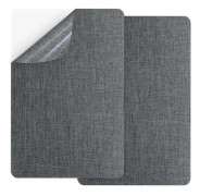 [SZ] Självhäftande lagningslappar i linne för tyg, ingen sömnad, dra av och klistra för soffa, tält, möbler, bilbarnstol, mörkgrå 20 x 28 cm