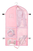 Plaggskydd 110x60 cm med 5 Fickor Vikbart Kostymskydd Plaggskydd/Tygskydd/Klädförvaring Rosa