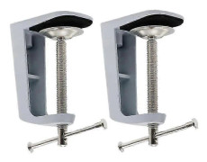 Justerbar skrivbordsklämma i rostfritt stål med 90 mm armklämma, 2-pack