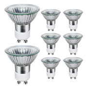 Förpackning med 8 GU10-halogenlampor 35W, 220V GU10-halogenstrålkastarlampor 2800K varm vit