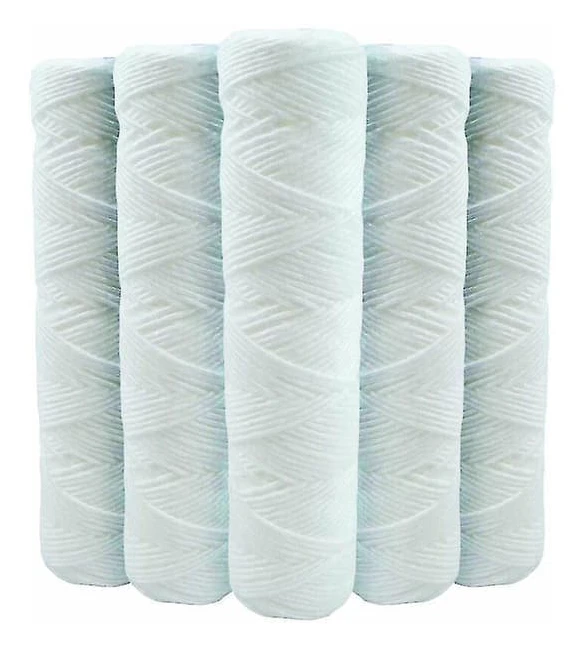 Set med 5 spolbara vattenfilterpatroner, anti-sediment, 9 tum, 3/4 - 20 mikron, kompatibel med 10 tum filter, tillverkad i Frankrike, Cross