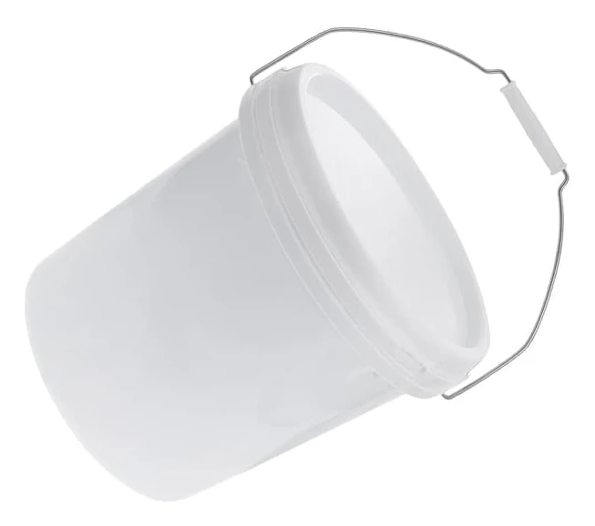 Förtjockad 5l vit plastbehållare med lock och försegling, liten hushållsförvaringshink