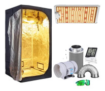Odlingstält, Hydroponiskt System, LED Växtlampor,Odlingstältset 4-d, 60x60x140cm Kit