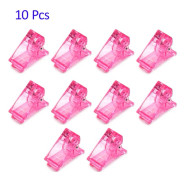 Akryl Nagelklipp Transparent Gel Snabbt Byggande Nageltippar Klämmor Nagelförlängning UV-klämmor Manikyr Konst Builder Verktygssats 10 Pcs Pink