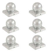 vidaXL Stolphattar klot 6 st galvaniserad metall 101x101 mm