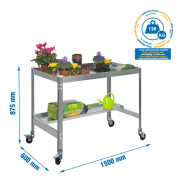 Simonrack desk mobile grå potting table