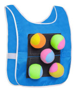 Barn Stickys Balls Väst Spelset Barn Dodgeball Spel Stickys Tröja Västar Set Med 4/5 Bollar Utomhus Rolig Fånga Kasta Leksak Blue