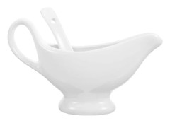 Såsbåt med djup sked Keramisk mjölkkanna Keramisk såsserveringsskål Kaffegräddkanna White 17.00X10.20X5.60CM