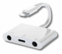 iPhone hörlursuttagadapter 3-i-1 dubbel 3,5 mm hörlursuttagadapter iPhone-splitter för iPhone 14 13 12 11 XS