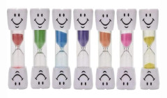 7-pack 2-minuters timglas för tandborstning, färgglada sandtimer för barn, främjar tandhygien