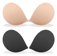 Självhäftande BH Osynlig Klibbig Axelbandslös Push up Rygglös Återanvändbar Silikon Täcker Nipple BH:ar