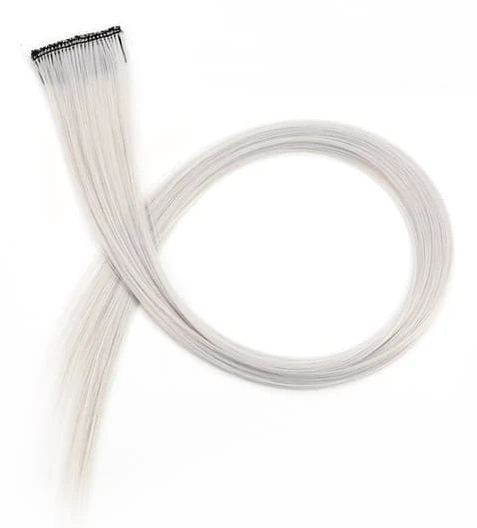 2 st Clip On Peruk Hår Extensions Vit teaska Vit teaska