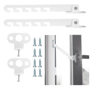 Window Restrictor Window Lock White Window Lock with 8 Screws to Adjust Window Opening 2 Pieces