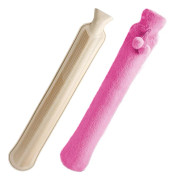 Hot Water Bottle, 2L Long Hot Water Bottle with Soft Plush Cover, Natural Rubber Hot Water Bag