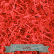 200g Krossat Strimlat Papper Rött Kraftpapper - Julförpackning - Krossad Fyllning - Presentförpackningsfyllning - Tom Fylld Korg