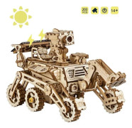 Rokr Mechanical Building Kits 3D Wooden Puzzle DIY Building Kit Solar Powered Toy for Kids, Teens, and Adults (Curiosity Rover)[YATOY]