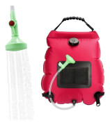 20L Solar Shower Bag, Camping Shower Bag Solar Heated Water Bag Portable Camping Shower Bag Rock Climbing Outdoor Shower with Hose and Shower Head Red red