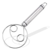 Dough Whisk Egg Whisk Stainless Steel Dutch Dough Hand Whisk Whisk Tool Silver 19.5*7cm