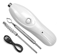 Corer Portable Vegetable Corer Cordless, Electric Scraping Machine with 2 Cutting Blades, Stainless Steel Fruit Digger