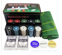 Texas Hold'em Pokerset i metallåda