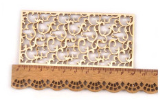 5 st/set Ihålig rektangel Trähantverk För DIY Scrapbook Träskivor Utsmyckning Hemdekorationer Handgjorda Ornament