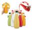 100x GLASFLASKOR DROPLA 330ml för juice, sirap, likör, lemonad, vatten 0,33L