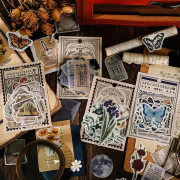 Scrapbooking-klistermärkesset Vintage skrivbara dekorativa pappersklistermärken