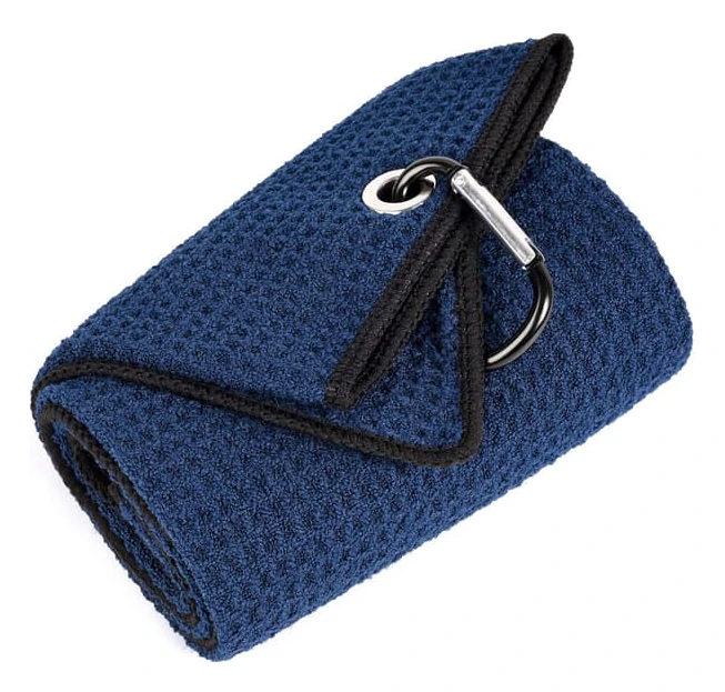 Golfhandduk | trippelvikt våffelhandduk | premium mikrofibertyg | med hållbar karbinhake (40*60cm)