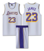Mordely #23 LeBron James Basketlinne Set Lakers Uniform för Barn Vuxna white 4XL（180-185cm）