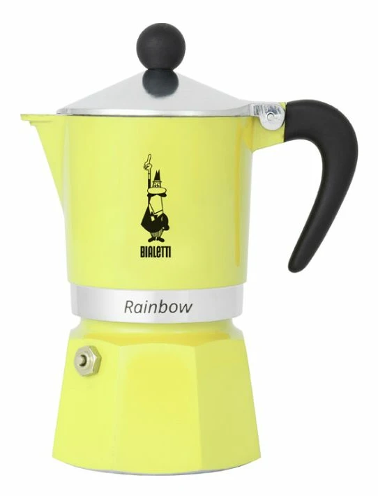 Bialetti 6537 manuell kaffebryggare Mokabryggare 0,13 l Svart, Silver, Gul