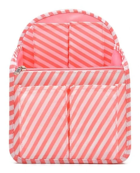 Ryggsäck Förvaringsinsats Väska Innerfack Sorteringsväska Foder Organizer Rosa Rand Rosa Rand Pink Stripe