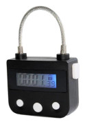 Metal Timer Lock USB LCD Screen Metal Electronic Rechargeable Timer Multifunction Padlock (Fww) Black