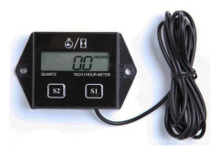 Motorcycle Tachometer Timer Digital Display 2-Stroke 4-Stroke Induction Gasoline Engine Accumulator 1pc Black