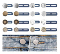 16 Jeans Button Extenders - Buttonhole Extenders, Waistband Extenders - No Sewing Required - Unisex