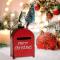Santa Claus Card Holder - Rustic Envelope Box Metal Card Holder for Home Decor, Small Card Holder for Card Envelopes, Birthday, Graduation Party (Red) red red