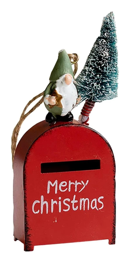 Santa Claus Card Holder - Rustic Envelope Box Metal Card Holder for Home Decor, Small Card Holder for Card Envelopes, Birthday, Graduation Party (Red) red red