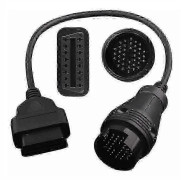 Diagnoskabel 38-stift till 16-stift OBD2-adapter, 12V, kompatibel med Mercedes 38-stiftskontakt för W124 W140 W202 W210