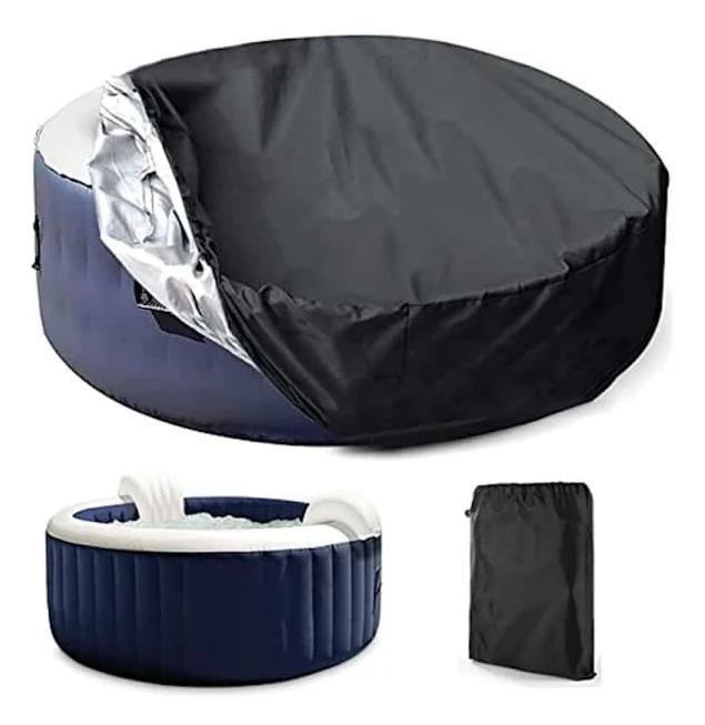 Protective cover for pool or spa, round cover for outdoor solar spa, waterproof cover for spa with waterproof protective tarpaulin