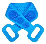 24 " Ryggskrubbare Kroppsborste Silikon Bad Duschborste för Användning i Duschen för Kvinnor Män Mjuk Exfolierande Silikon Badhandduk Sky blue