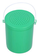 Bärbar beteslåda i plast för fiske med lockbete och mask, andningsbar med ventilationshål och handtag