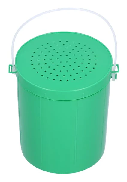 Bärbar beteslåda i plast för fiske med lockbete och mask, andningsbar med ventilationshål och handtag