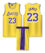 Mordely #23 LeBron James Basketlinne Set Lakers Uniform för Barn Vuxna yellow 5XL（185-195cm）