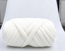 500g DIY Chunky Garn för Handstickning, Mjukt Tubgarn för Väskor, Jättegarn Armstickningsgarn, Korgar, Kuddar, Husdjursbon, DIY Pyssel 500g vit