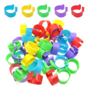 25mm Kyckling ID-Band 100ST 25mm Slumpmässig Färg Plast Fjäderfä Kycklingar Ankor Benringar Clip-On Runda Etiketter Fjäderfä ID-Band