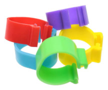 16mm Kyckling ID-band 100 st 16mm slumpmässiga färger Plastfjäderfä Chi