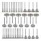 44 Delar Mini Stålborste Hjul Kopp Mässing Ståltrådsborste Set 1/8 tum (3 mm) Skaft För Dremel