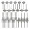44 Delar Mini Stålborste Hjul Kopp Mässing Ståltrådsborste Set 1/8 tum (3 mm) Skaft För Dremel