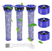 Ersättningsfilter för dammsugare Dyson V6, V6 Motorhead, 3 efter-HEPA-filter och 3 förfilter, ersätter del 965661-01, 966741-01 (v6)