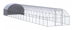 vidaXL Hönsbur för utomhusbruk 3x16x2 m galvaniserat stål